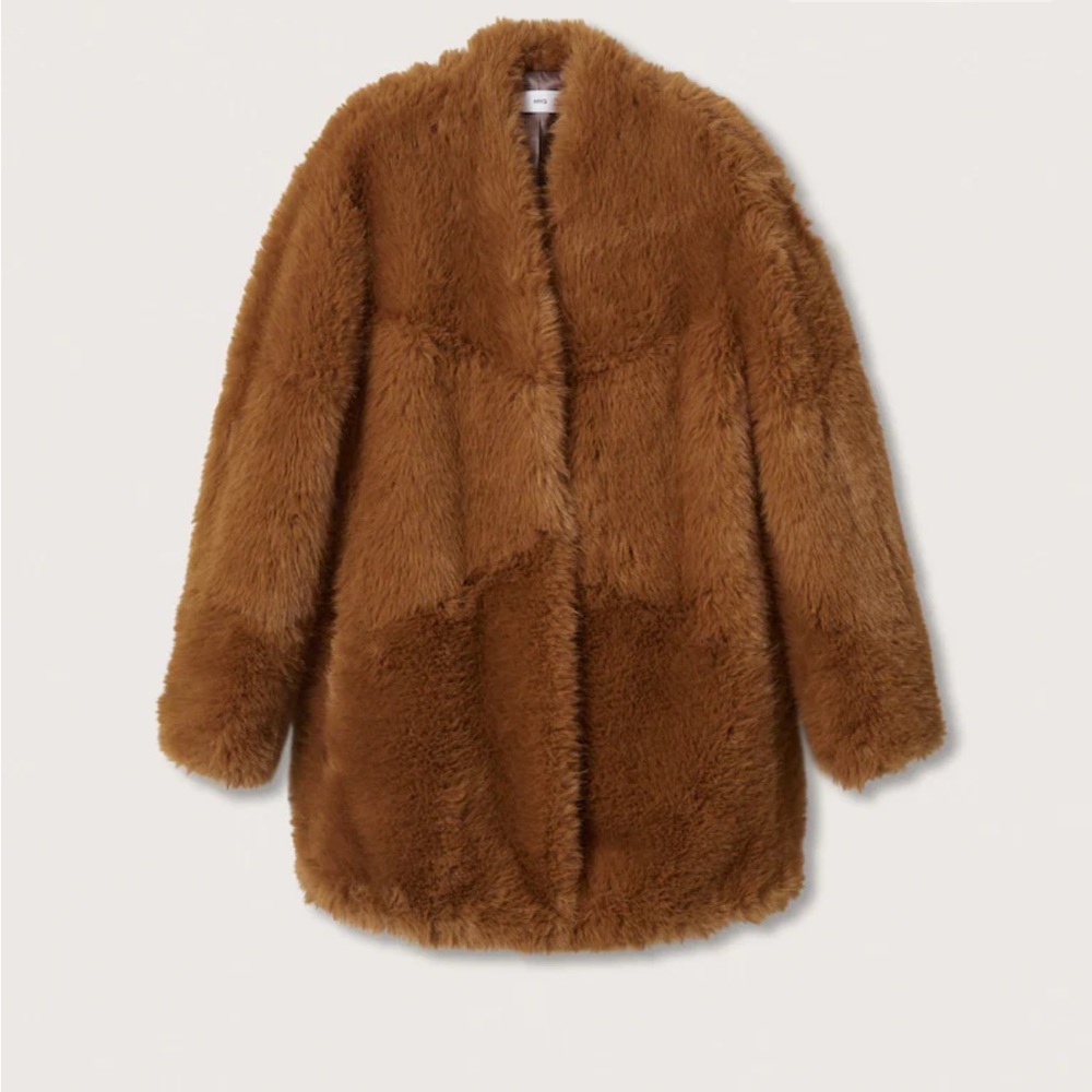 Mango oversized faux-fur coat